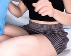 Brunette nurse anal fisting with glove