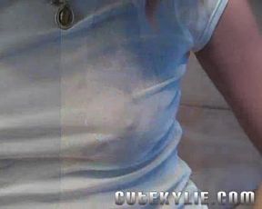 Cute Kylie in SeeThrough.  Wait until the tenth video!